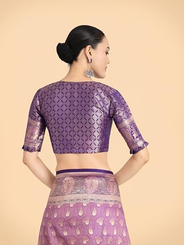 Monjolika Fashion lavender banarasi silk saree in soft silk – image 7