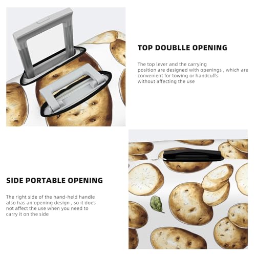 Luggage Cover Protector - Potato Leaves Print Suitcase Covers for Luggage Fit 25-28 Inch Suitcase4
