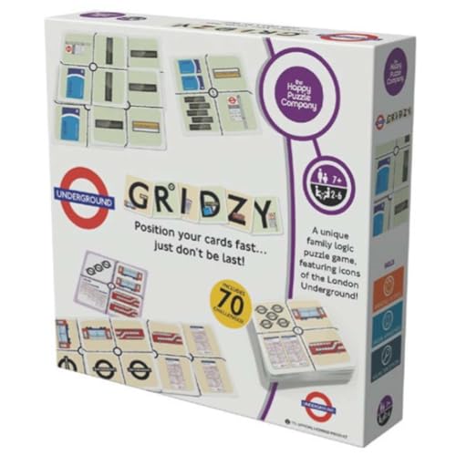 The Happy Puzzle Company- Underground Gridzy. With the Transport for London logo. Friends and Family Board Game Night - Adults & Kids Smart Games Ages 7+
