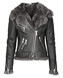 Körpernahe Passform Maze Damen Lammfelljacke Exford Grey/Grey S