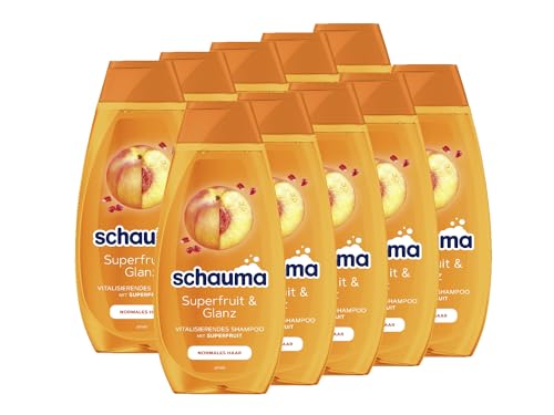 Schauma Schwarzkopf Vitalisierendes Shampoo Superfruit & Glanz (10x 400 ml), Haarshampoo Stärkt Normales Haar, Mit Superfruit-Extrakt