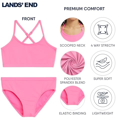 Image of Lands' End Girls' Swim UPF 50+ Adjustable Strap Bikini Set