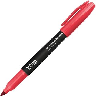 Caneta Marcador Permanente Ponta Fina 1.0mm Vermelho Cx 12un Keep - MR019