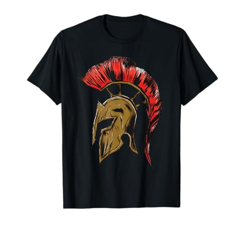 Sparta - Camiseta con casco espartano Leonidas y Spartacus Sparta Camiseta