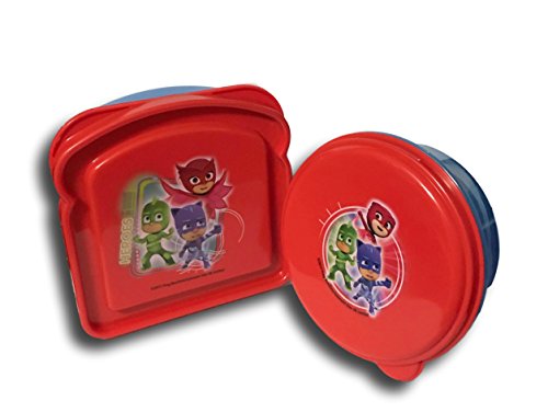 PJ Masks Blue and Red Sandwich and Snack Container Lunch Box Kit
