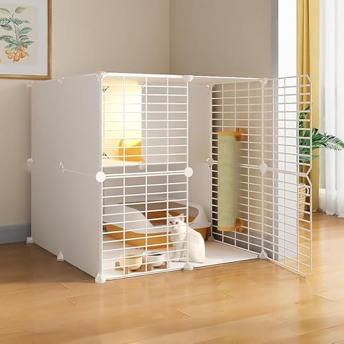 Niche métallique amovible pour chatons : parc intérieur modulable et maison petits animaux