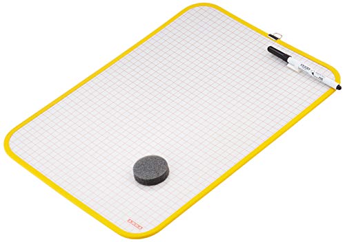 Arda 3392 Tableau double face, couleur du cadre aléatoire, 32 x 44 cm, blanc/quadrillé, carton plastifié