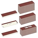 LEONTOOL 100Pcs Micro Detail Sander Paper Kit 3.5x1.2 Inch Hook and Loop Sandpaper Strips 120 Grit, Micro Finishing Sander Paper Detail Sander Refills for DIY Crafts Wood Tight Narrow Spaces Polishing
