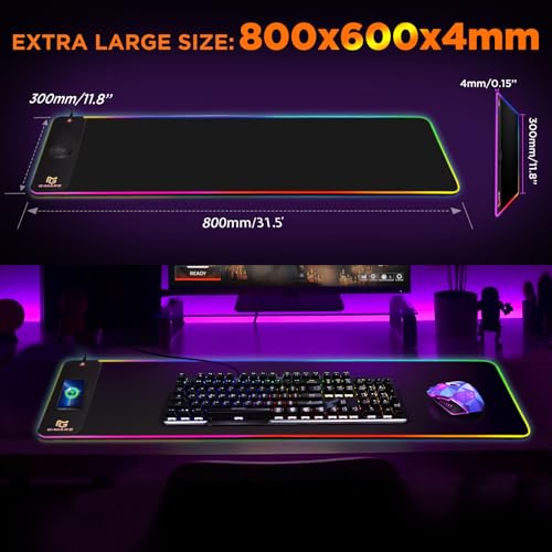 Gimars RGB Gaming Mouse Pad,15W Wireless Charging Mousepad