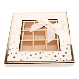 UTHCLO Caja de Embalaje para Chocolates de 25 Compartimentos, Color Beige, Caja Vacía para Bombones, Dulces y Golosinas, Adecuado para Fiestas, Cumpleaños y San Valentín
