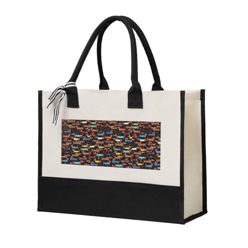 Sac fourre-tout en toile Teckels spacieux, la solution pour remplacer les sacs plastiques