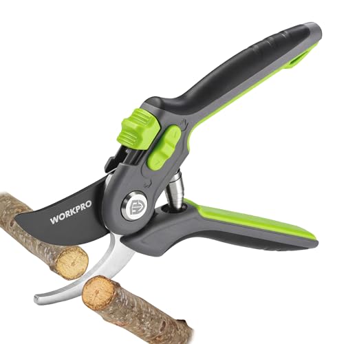 WORKPRO 8" Bypass Pruning Shears for Gardening with Dual-Size Opening - image 1