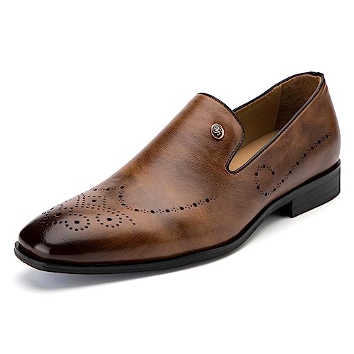 MEIJIANA Mocassin Homme Loafers Chaussures Ville Décontractées Homme Chaussures Bateau Elégantes Chaussure Mariage, marron-04, 42 EU (9 UK)