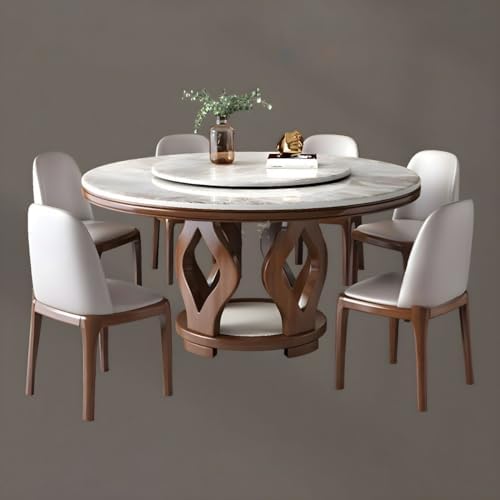 CraftThink Dining Table, Modern Round Sl…