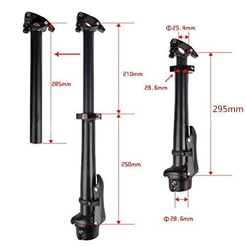 Manubrio Pieghevole SENQI Per Bici – Sgancio Rapido, Regolabile, In Lega Di Alluminio, Diametro Morsetto Forcella 28.6 Mm, Nero, Dimensioni 25.4x28.6x460 Mm, Per Mountain Bike E Città