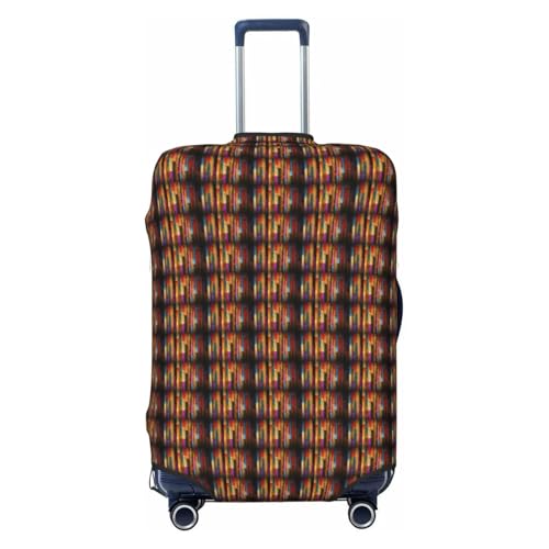 Housse de protection imprimé bois peint pour valise extensible noire L