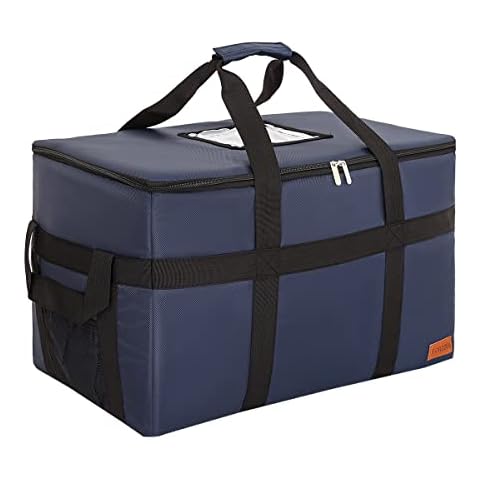 FORCOOK XXL Commercial Insulated Food Delivery Bag Catering Supplies Hot Bags for Delivery Waterproof - Premium Food Warmer Bag for Uber Eats and Doordash Blue Cover