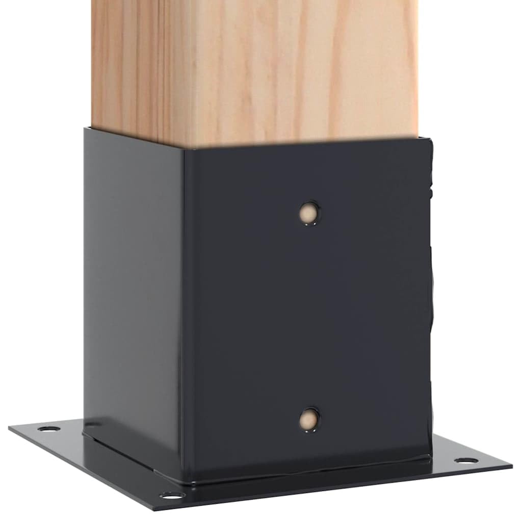 Soporte cuadrado para postes (12 unidades, 101 x 101 mm, acero) | Galvanizado en caliente, resistente a la corrosión, para hormigón y madera, barandilla de valla de pabellón