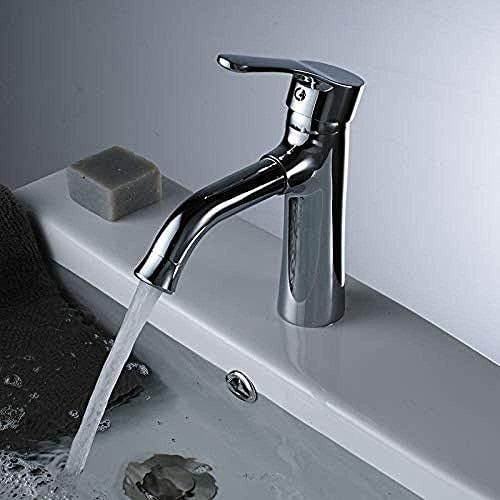 Robinet en laiton massif chrome poli avec bec rotatif à 360 pour un design haut de gamme