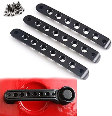 3pcs/Set Aluminum Side Door Grab Handle Knobs Cover Trim Compatible for Jeep Wrangler JK & Unlimited 2 Door 2007-2017 Handle Pull (Black)