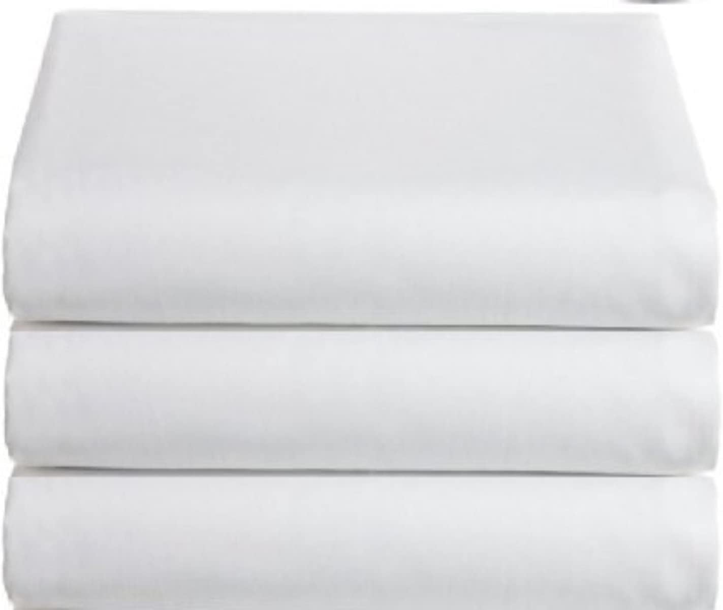Careoutfit Classic Flat Hospital Bed Sheets, Twin Size Flat Sheets 3 Pack