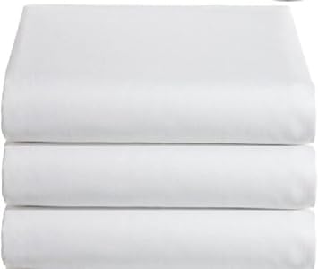 Careoutfit Classic Flat Hospital Bed Sheets, Twin Size Flat Sheets 3 Pack
