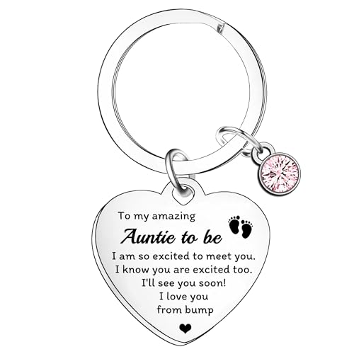 YpbbyKit Auntie To Be Gifts, Auntie To Be Keyring, New Aunt Mothers Day Gifts, Present for New Auntie, Mothers Day Gifts for Aunt