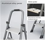 Heavy Duty 6-Step Folding Step Ladder with Handrail – Carbon Steel Stepladder with Wide Anti-Slip Steps, Stable A-Frame Ladder for Home, Kitchen, Closet, Office (Grey)