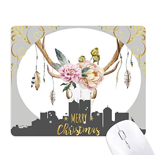 Tapis de souris tête de cerf fleur antidérapant pour protéger le bureau