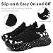 XKOWUO Women's Slip On Walking Shoes Lightweight Breathable Comfortable Tennis Sneakers for Workout Gym Cross Training Casual Platform Fashion Sneaker All Black US 7.5
