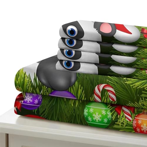 Housse de couette panda de Noël avec fermeture éclair