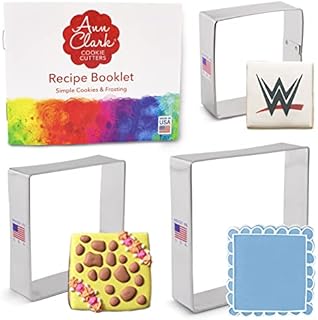 Square Cookie Cutters 3-Pc. Set Made in USA by Ann Clark, 2.5", 3", 3.5"