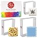Ann Clark Cookie Cutters 3-Piece Square Cookie Cutter Set with Recipe Booklet, 2.5", 3", 3.5"