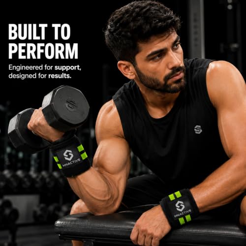 Image of Wrist Band For Gym Workout Wrist Support For Gym Straps For Men Hand Band Strap For Man Wrists Supporter Wrap For Man Workout Accessories For Women And Men 3 mm Thickness (Green)