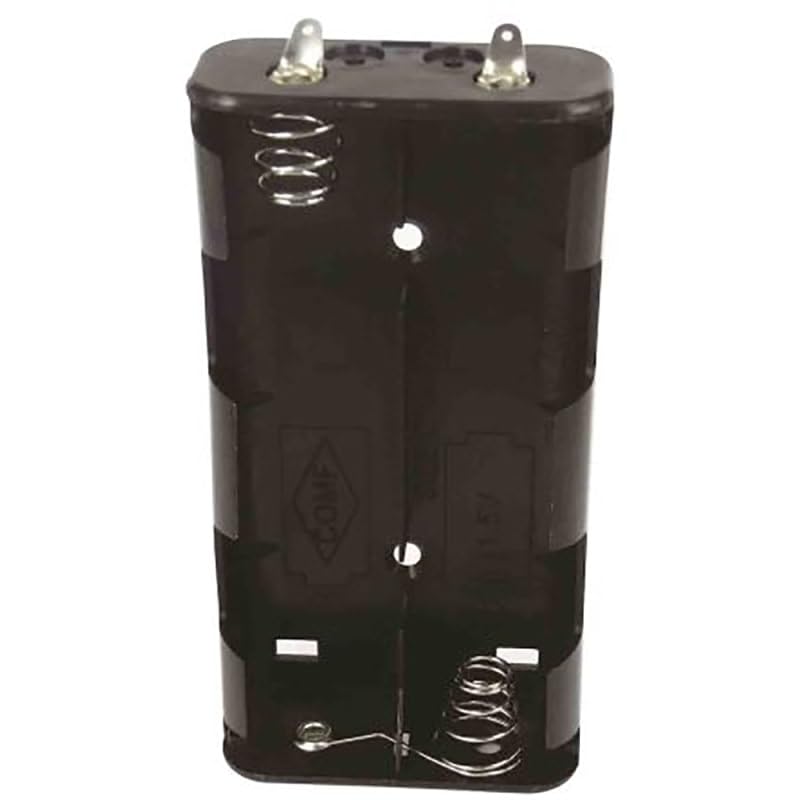 Battery Holder Coil Spring Contact Size C 4 Cell Solder Tag Contacts Black, Pack of 1, MFR: 1854619