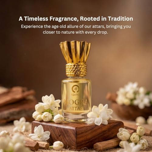 Image of Tatha Pure Mogra Attar| 100% Mogra Attar Original| Jasmine Roll-On Perfume for Women & Men Long Lasting With Calming Aroma| Natural Ingredients| Ideal Gift| | 6 ML