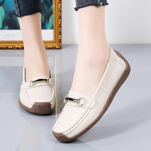 Image of Women's Wide Width Loafers Comfort Slip on Shoes Walking Shoes for Ladies Mocassins Driving Shoe