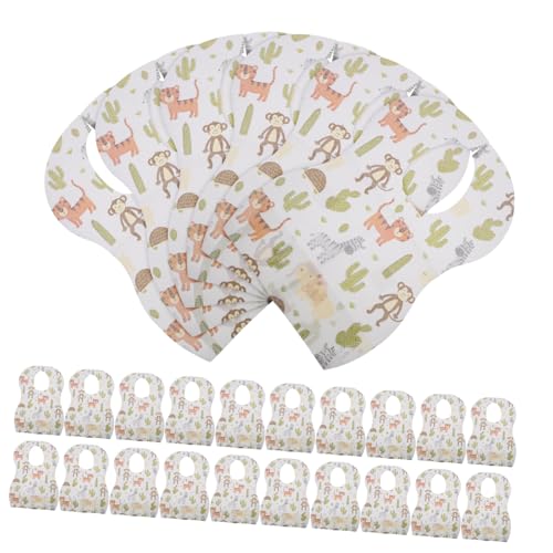 Hemobllo 50 piezas Baberos Impermeables para Niña Desechables y Gruesos Diseño de Animales Ajustables y Suaves para Niñas Protección contra Saliva y Comida Comidas