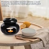 WD&CD Palnik do topienia wosku, ceramiczne palniki olejowe, dyfuzor zapachowy, aromaterapia, świecznik, dyfuzor zapachowy, dekoracja domu, sypialni, czarny