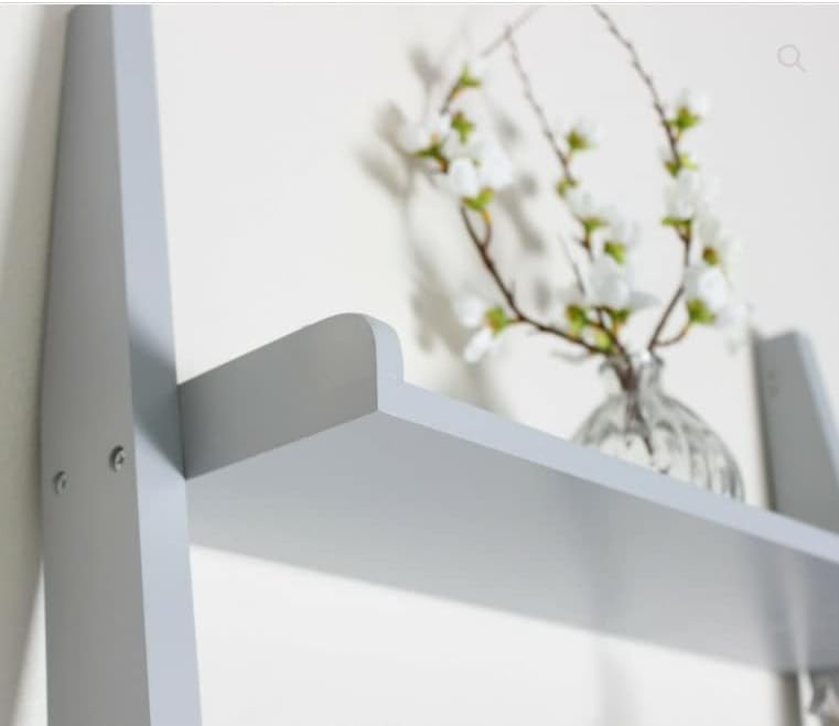 Marco Paul Interiors 5 Tier Ladder Shelf Storage, Leaning Shelving Grey Shelves Ideal for Lounge Bedroom, Storage Solution