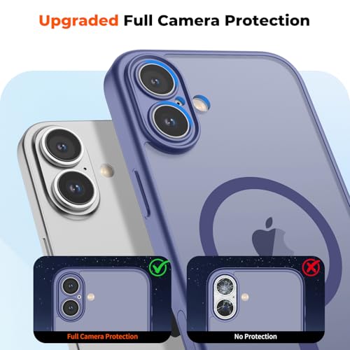 zapica Magnetic for iPhone 17 Case, Upgraded [Camera Control Button] [Full Camera Protection] [with 1 Screen Protector] Translucent Matte Shockproof Protective Phone Cover, Blue Gray by zapica - Used condition - Image 5