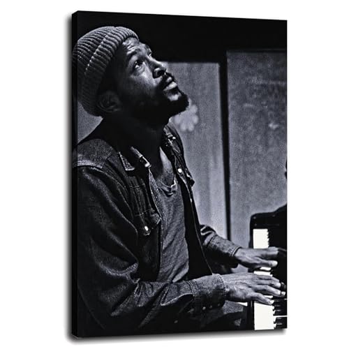 Boeyesuefi Marvin Gaye Wall Art Canvas Prints Poster For Home Office Decorations With Framed 12'x8'