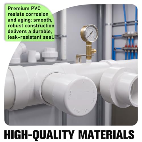 Image of 10 Packs 2-1 /2 Inch PVC Pipe End Cap, Fits 2.87 inch Od Schedule 40 Furniture Grade, Heavy Duty Slip-on Caps for DIY Furniture, Garden Shelf, White