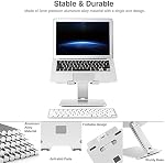 SHOPPINGALL Support pour ordinateur portable réglable et pliable, ergonomie et portable en aluminium Ordinateur portable et tablettes Riser pour bureau, convient à tous les ordinateurs portables et les carnets et tables jusqu'à 17 1 cm - SA-LS1