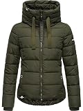 Navahoo Damen mitteldick gefütterte Winter Steppjacke Amayaa Olive Gr. M