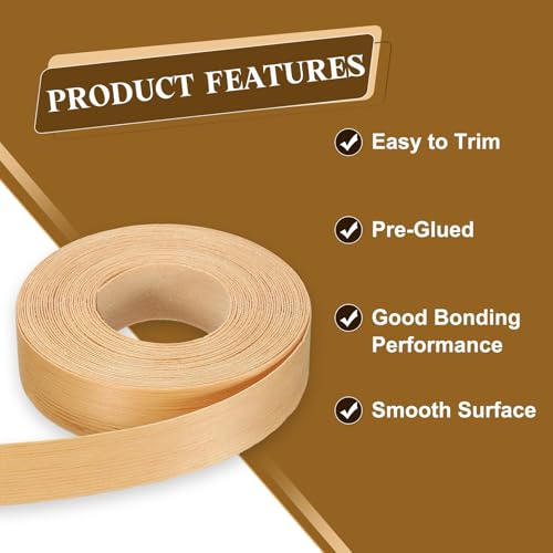 Cinta de madera de pino prepegada de 1 pulgada para cantos de muebles 4