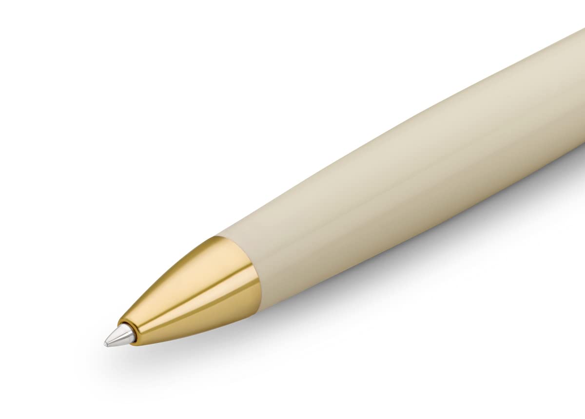 Kaweco STUDENT 60's Swing I Business Kuli - Penna a sfera in acrilico di alta qualità in verde e crema, con scatola regalo in metallo, 13 cm