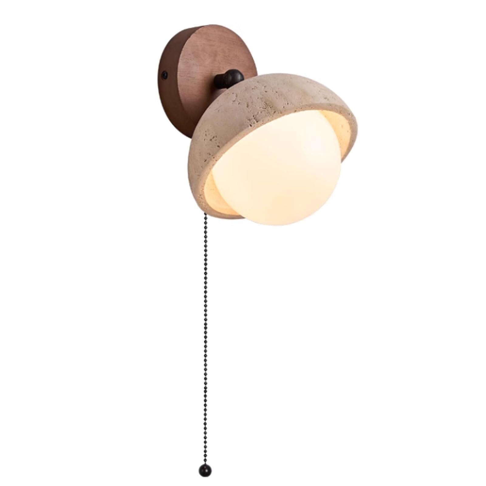 JYBNBBE Wall Mount Lighting Stone Lamp Shade, G9 LED Wall Sconce with Natural Yellow Travertine for Bathroom, Vanity, Living Room, and Hallway Decor,10cm
