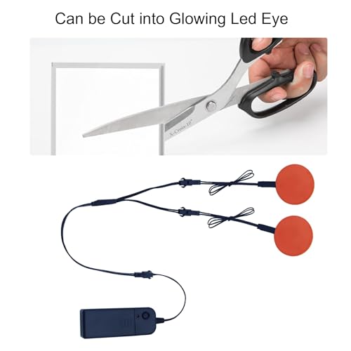 Image of Glowing Eyes Cuttable EL Panel Electroluminescent Light Sheet Decorations Light Lamp Sheet Sheet with Battery Inverter (Red)