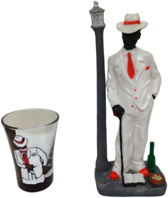 Kit Zé Pelintra Copo + Escultura Zé Pelintra em Resina 18 cm